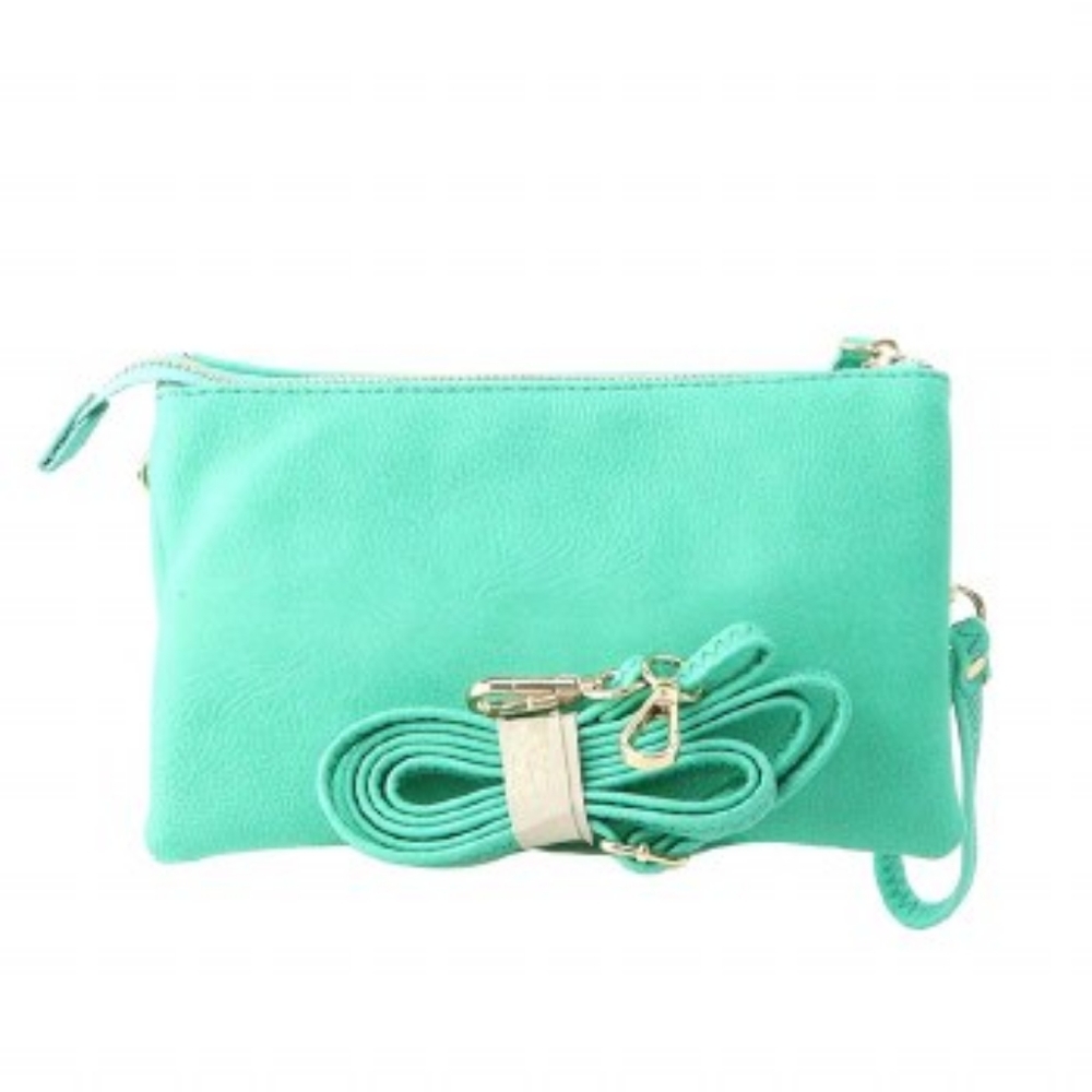 Turquoise Wristlet Clutch Messenger Bag for Women - Cruelty Free - Picture 2 of 4